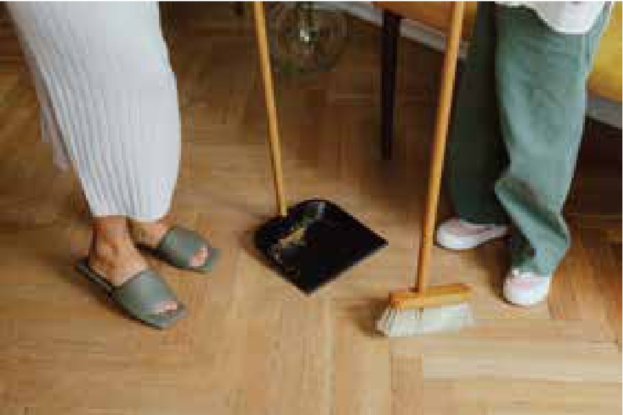 Cleaning equipment used in a home support setting